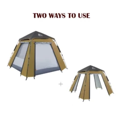 Hewolf Auto 3-4 Person Tent - Camel -Stanley Store 15