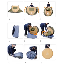 Hewolf Quick Tent 3-4 Person -Stanley Store 1766Plus Camel 9