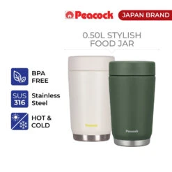 Peacock 0.50L Stylish Food Jar - Khaki -Stanley Store 1 3 fae3e94a 1d11 4e93 af9d 92e2f0e75a86