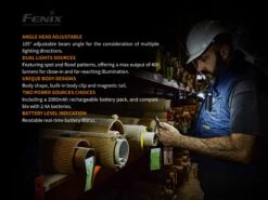 Fenix WT20R XP-G2 S2 Multi-Functional Work LED Flashlight -Stanley Store 20196514055844002