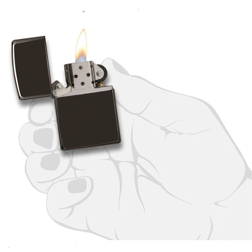 Zippo Ebony Refillable Windproof Lighter - 24756 7 Zippo Ebony Refillable Windproof Lighter - 24756 - Image 5