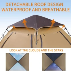 Hewolf Auto 3-4 Person Tent - Camel -Stanley Store 7 1