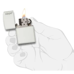 Zippo 214ZL White Matte With Zippo Logo - Refillable Windproof Lighter -Stanley Store 99