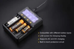 Fenix ARE-C2+ 4-Slot Charger (EURO) -Stanley Store ARE C1plus battery charger features