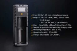 Fenix ARE-X1+ Smart USB Battery Charger -Stanley Store ARE X1plus battery charger specs