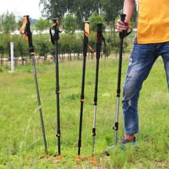 Ace Camp External Lock 3-Section Trekking Pole -Stanley Store AceCamp Retractable 3Section Aluminum Alloy Mountain Climbing Hiking Walking Stick External Lock Trekking Pole 6061 nmu4