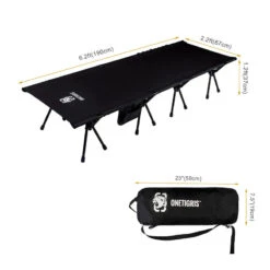 OneTigris Outdoor Foldable Camp Bed - Black -Stanley Store CE ZDC01 BK 03