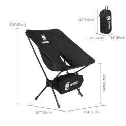 OneTigris Portable Camping Chair - Black -Stanley Store CE ZDY02 BK 05