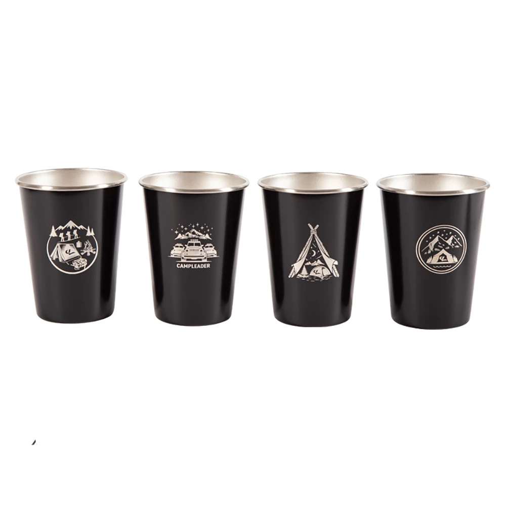 Camp Leader 4 Pcs Stainless Steel Cup - Black 3 Camp Leader 4 Pcs Stainless Steel Cup - Black