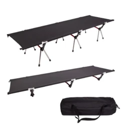 Camp Leader High Collapsible Camp Bed - Black -Stanley Store CL45 BL 04