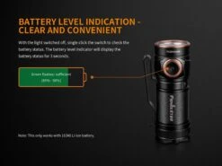 Fenix E18R XP-L Hi Led Flashlight Black 750 Lumen -Stanley Store Fenix E18R EDC Flashlight battery level