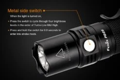 Fenix PD25 XP-L LED Flashlight Black -Stanley Store Fenix PD25 Flashlight Side Switch