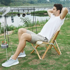 Hewolf Foldable Wooden Chair - Small -Stanley Store HW J2058S KHA 03