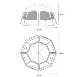 KZM Viva Dome Shelter Plus -Stanley Store K221T3T10 dimension