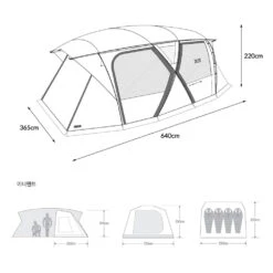 KZM New X9 Tent -Stanley Store K221T3T12 Dimension