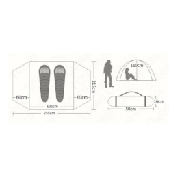 Hewolf 2 Person Camping Tent -Stanley Store MON 1589 TAN 5