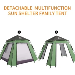 Hewolf Auto 3-4 Person Tent - Green -Stanley Store MON 1654 GRN 11