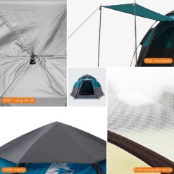 Hewolf 3-5 Person Automatic System Large Outdoor Camping Tent -Stanley Store MON 1789 BLU 7