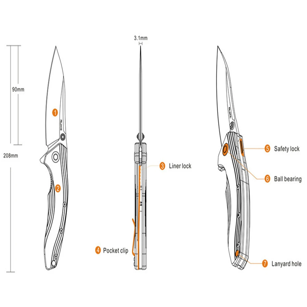Ruike P841-L Table Knife 9 Ruike P841-L Table Knife - Image 7