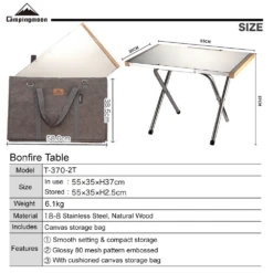 Campingmoon Bonfire Foldable Table 27 Campingmoon Bonfire Foldable Table -Stanley Store T 370 2T 5