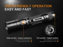 Fenix UC35 V2.0 XP-L HI V3 USB Rechargeable LED Flashlight -Stanley Store UC35 V2 flashlight Switches